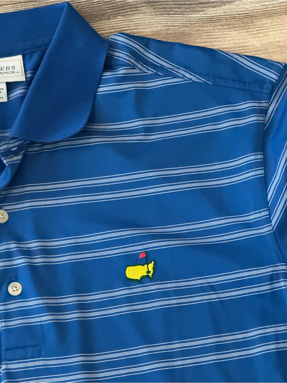 Masters Performance Polo Shirt Blue Striped L